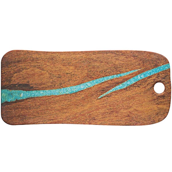 Cheforward Lapis 15" x 8 3/4" Rectangle Cherry with Turquoise Melamine Serving Board - LP204