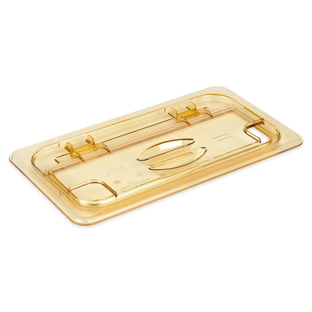 Cambro FlipLid Hot Food Pan Cover 1/3 Size, Notched, Hinged, Amber 1/1EA 30HPLN150