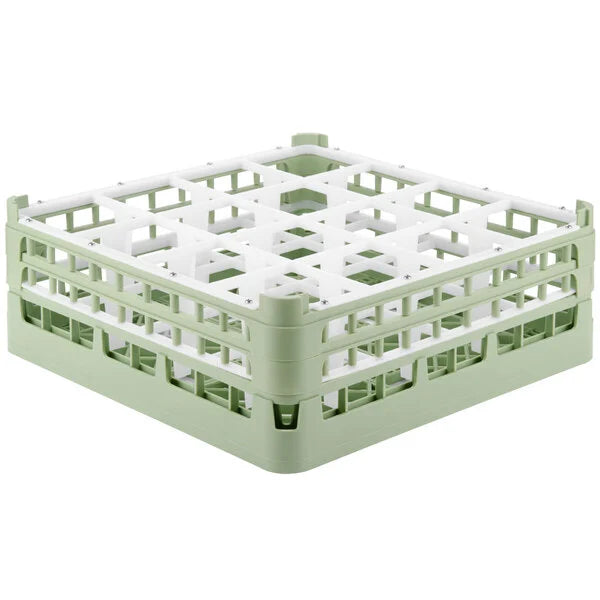 Vollrath Glass Rack 16 compartment light green 6 1/2