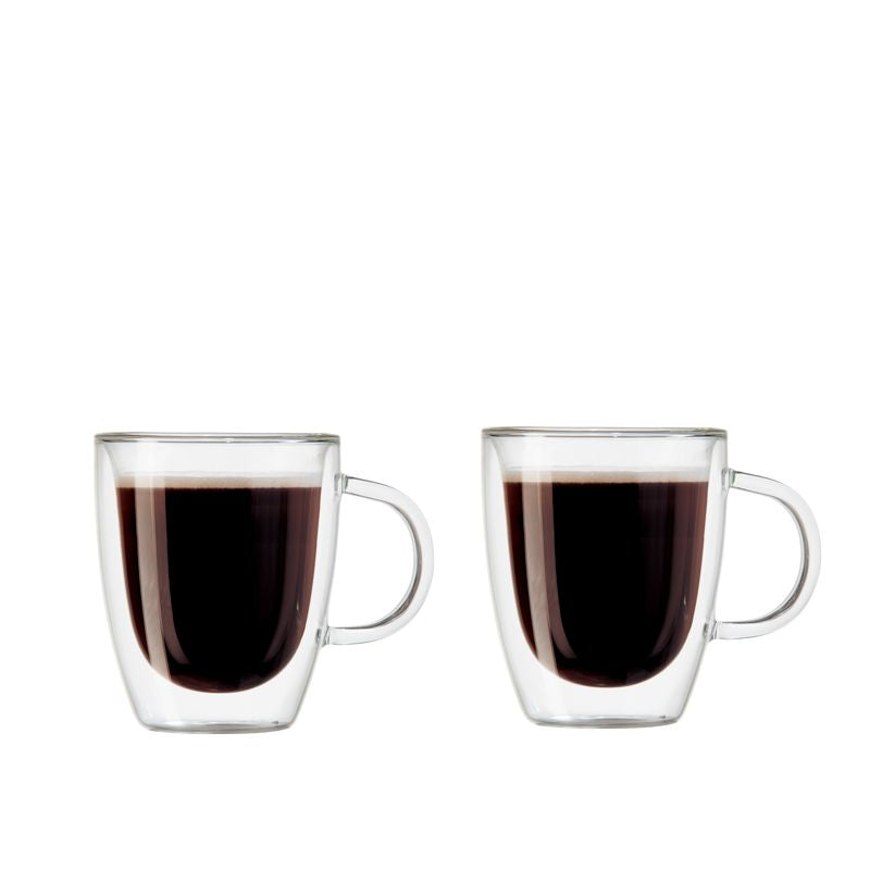 Oggi Set of 2 Double Wall Glass Coffee Cups - 16oz