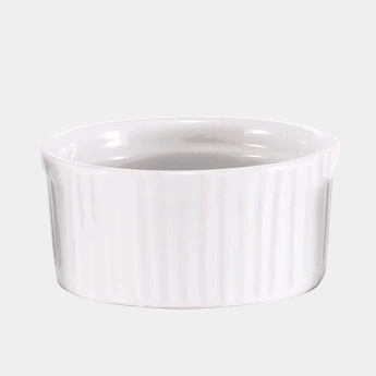 Browne Ramekin 3oz Ribbed Porcelain 24/1EA 564024W