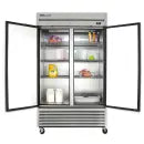 True Stainless Steel Reach in Refridgerator on white background