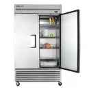 True Stainless Steel Reach in Refridgerator on white background