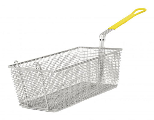 Omcan Fryer Basket with Yellow Handle 16 3-4"x 8 3/4" x6" 1/1EA - 80555