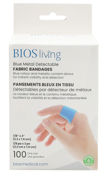 Thermor Blue Metal Detectable Fabric Bandages (Pack of 100) FA106 - 814925