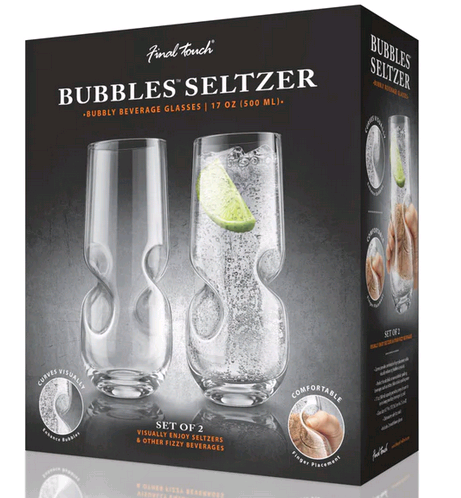 BUBBLY GLASSES 17OZ SET OF 2