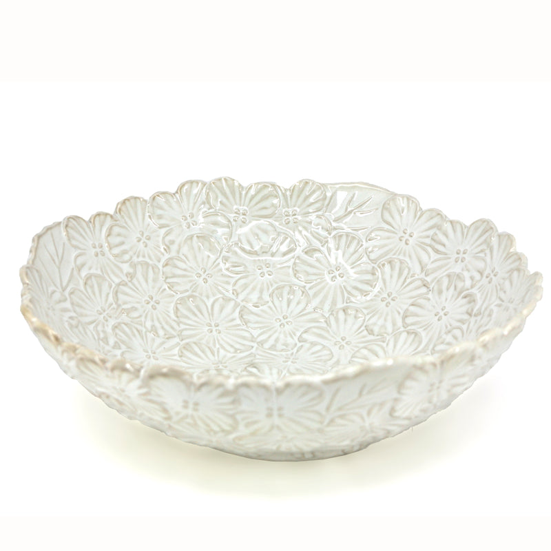 Danesco BOUQUET Textured Serving Bowl 980401 WH