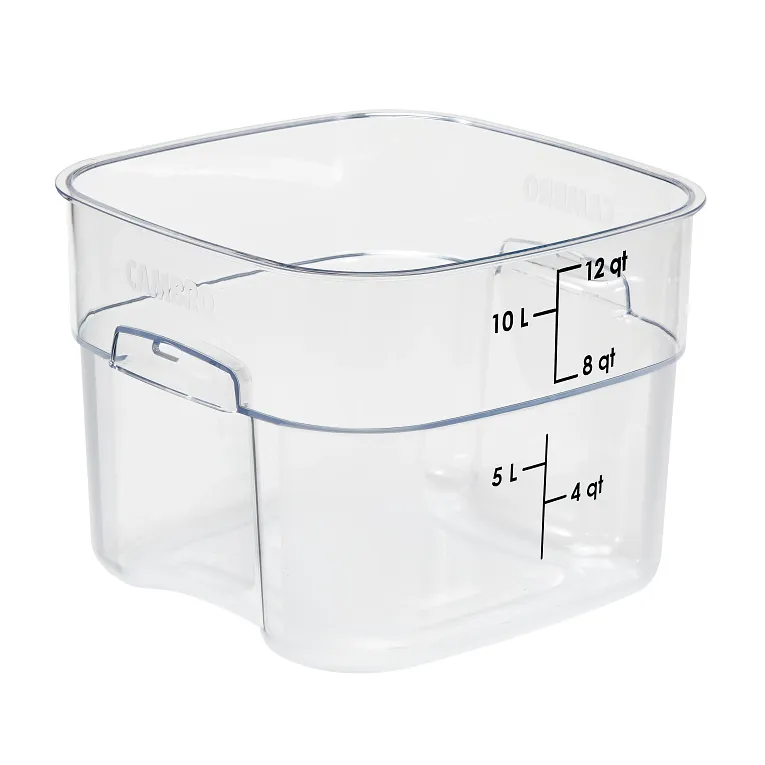 Cambro CamSquares® FreshPro 12 Qt. Clear Square Polycarbonate Food Storage Container 12SFSPROCW135