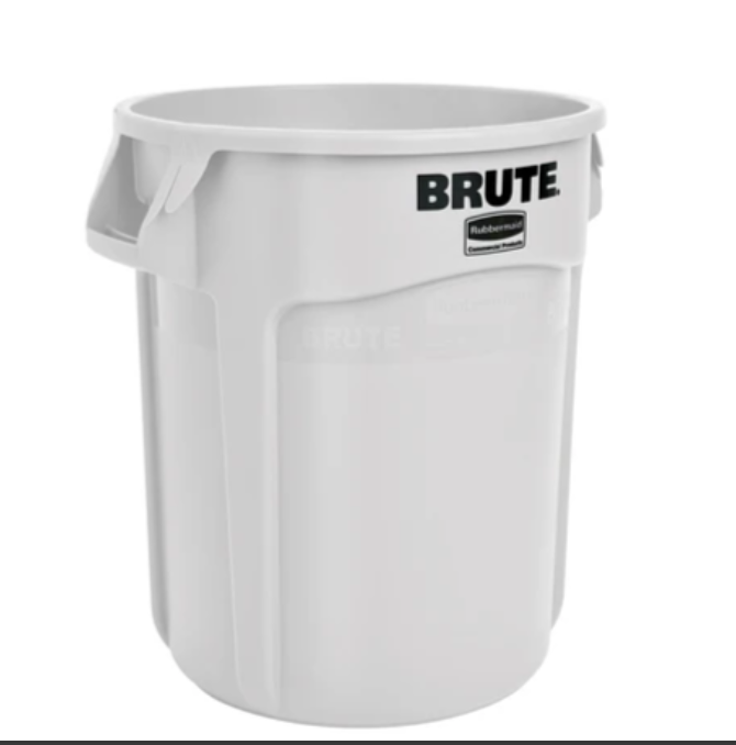 Rubbermaid 20 Gallon Round Trash Can, White FG262000WHT