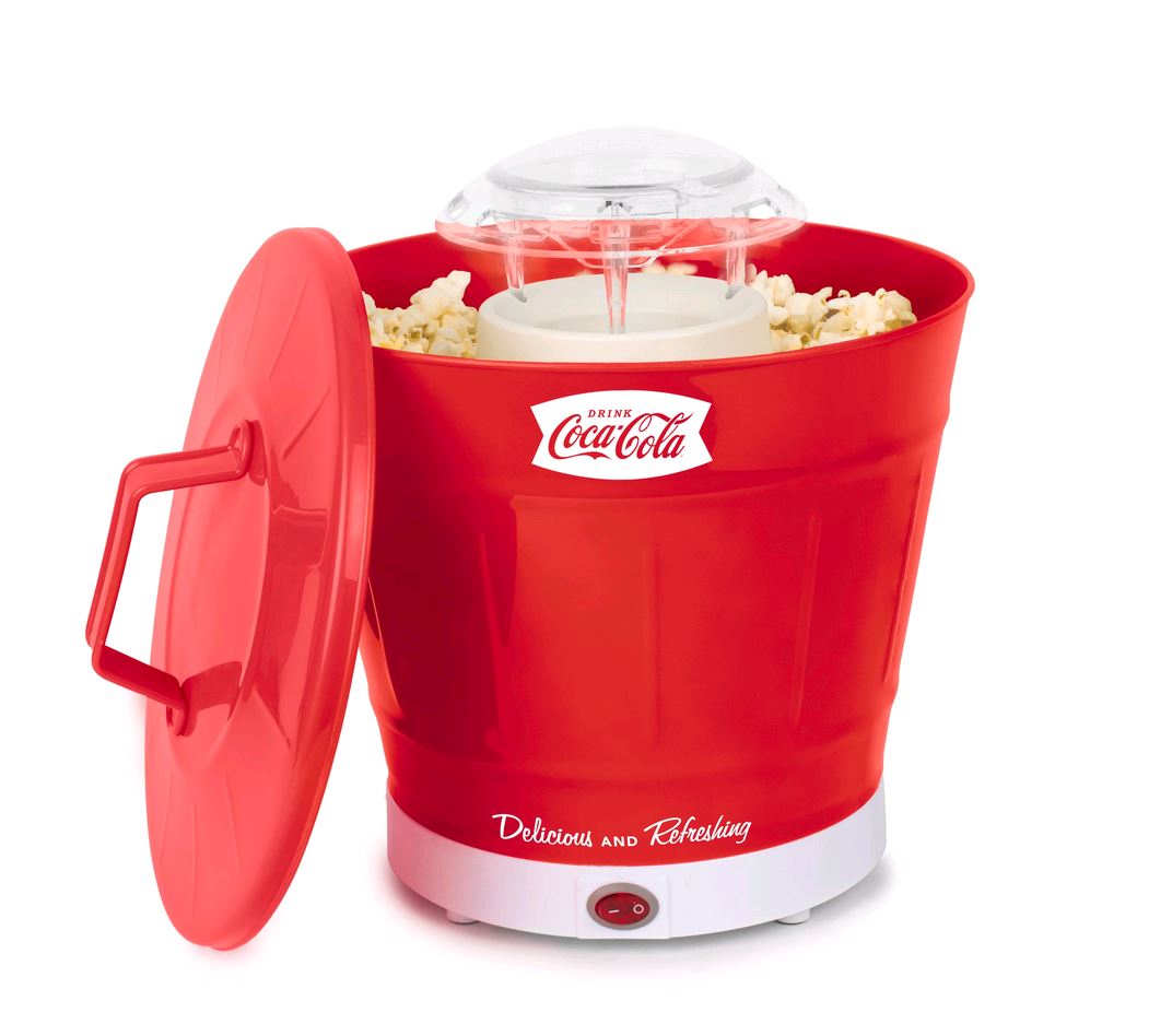 Nostalgia Coca Cola Hot Air Popcorn Popper CKAPHBKT8CR