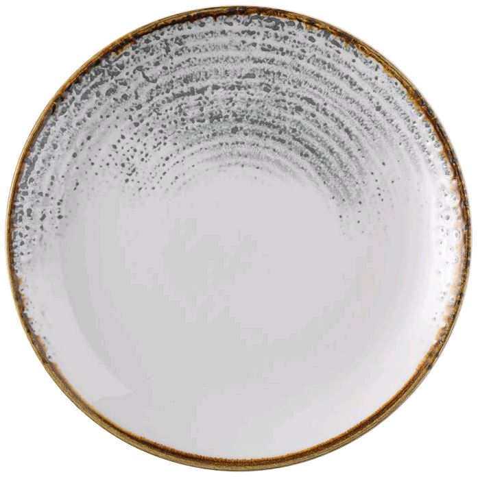 Churchill Studio Prints Homespun Accents Jasper Grey Evolve 8.5" Coupe Plate HAJGEVP81