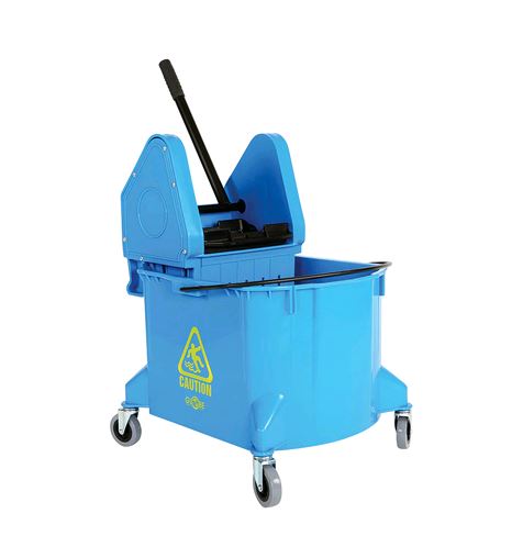 Globe 3078B 40 qt Blue Downpress Bucket and Winger