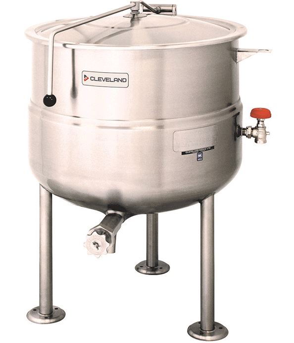 Cleveland Direct Steam 80-gallon Full Jacketed Steam Kettle, Stationary Tri Leg KDL80SH