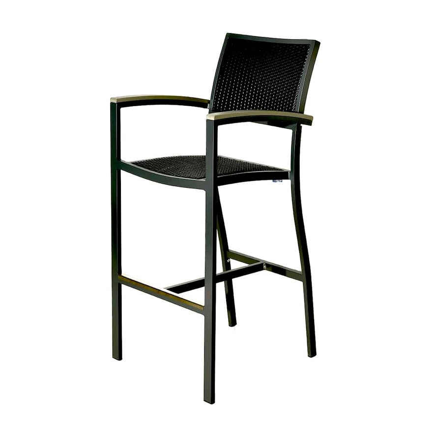 Bum Marco Wicker Bar Stool With Arms