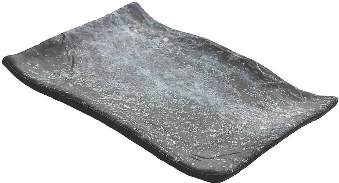 Cheforward Endure Weathered Pewter Rectangle Melamine Platter