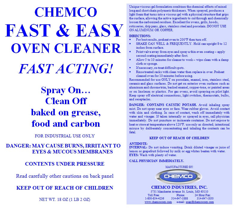 Chemco oven Cleaner 1 Gallon S890-01/S001421M