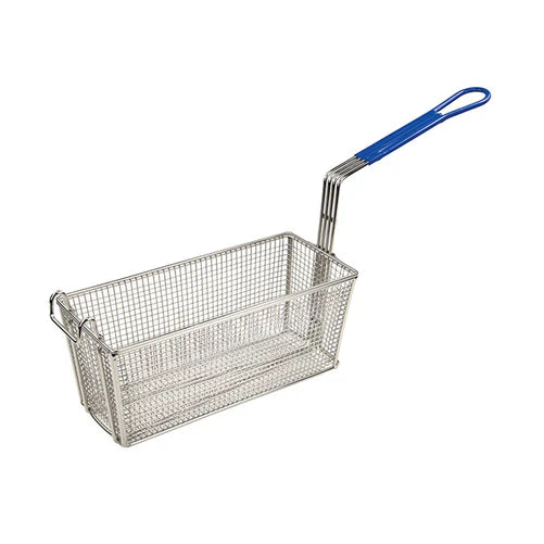 Winco 13" x 5" Fry Basket with Plastic Blue Handle 1/1EA FB-20