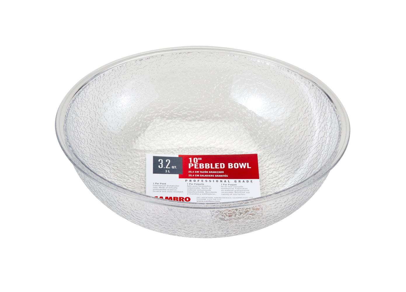 Cambro BOWL PEBBLE 10"/3.2QT PSB10176