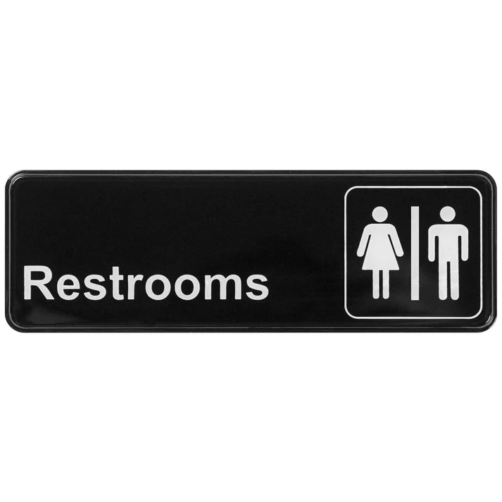 Winco Restroom sign 9"x3" 1/1EA SGN-313