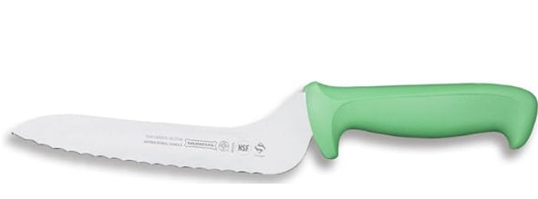 7" S/S Offset Sandwich Knife with Green Handle