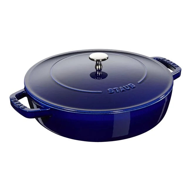 Staub Braiser with Lid, 4 Qt, Blue, 1004764