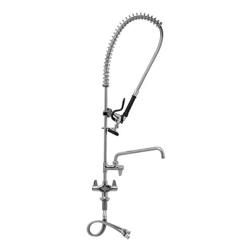 T&S Pre-Rinse Faucet with Flex Inlets, 34 1/4" High, 44" Hose, 6 1/8" Add-On, and 6" Wall Bracket, 5PR-2S06