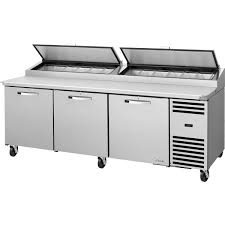True 93" Pizza Prep Refrigerated Table TPP-AT2-93-HC