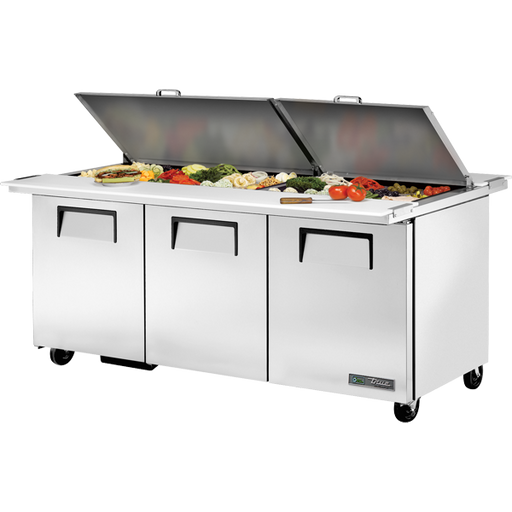 True 72" Three Section Mega Top Sandwich Prep Table TSSU-72-30MB-ST-HC