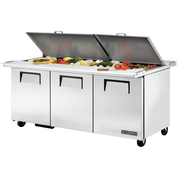 True 72" Three Section Mega Top Sandwich Prep Table TSSU-72-30MB-ST-HC