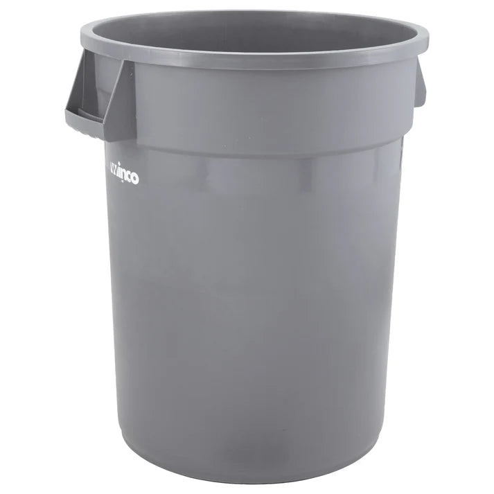 Winco Heavy Duty Round Trash Receptacle 10 GAL, Gray - PTC-10G