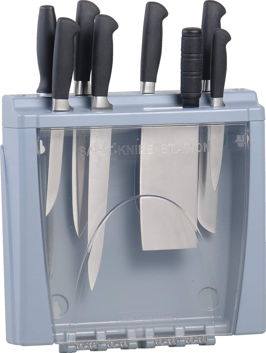 San Jamar SAF-T Knife Station, Blue STK1008