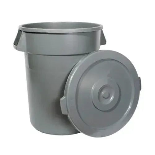 Winco Heavy Duty Round Trash Receptacle 10 GAL, Gray - PTC-10G