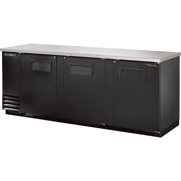 True 90"Back Bar Cooler Blk TBB-4-HC