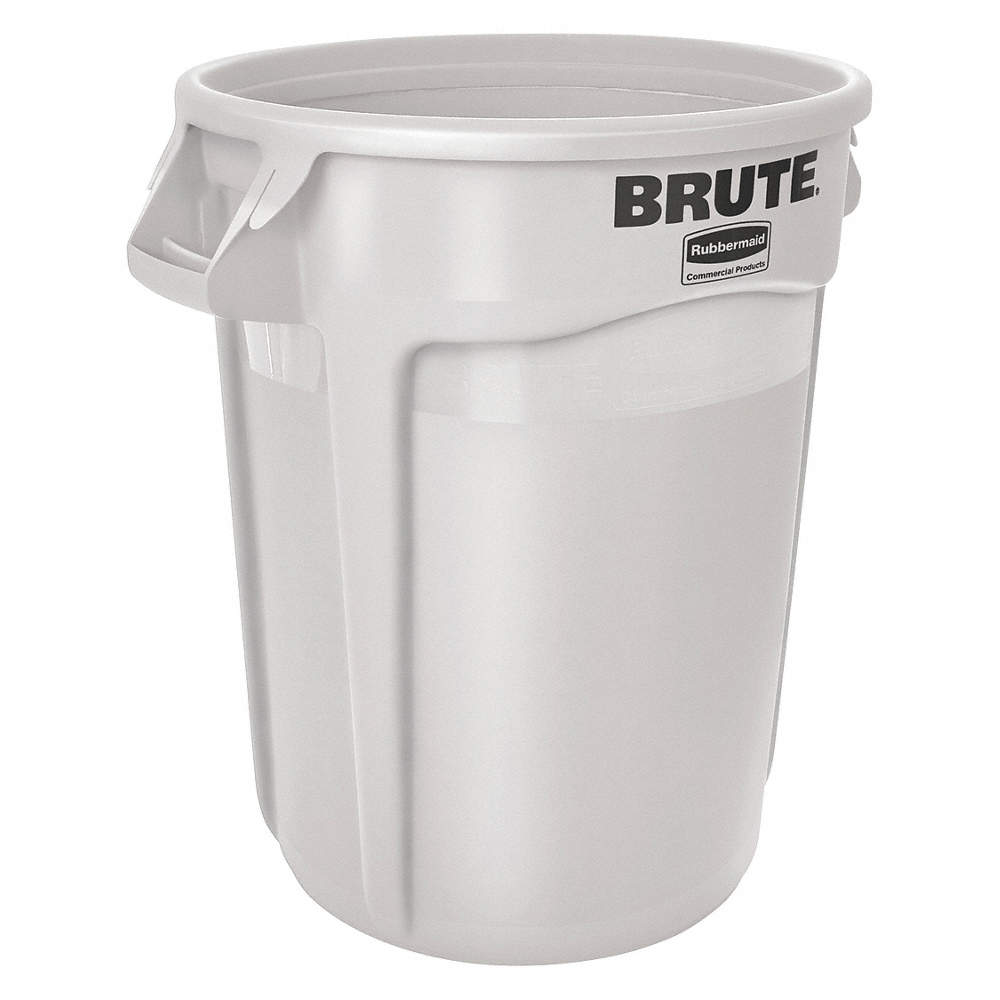 Rubbermaid Vented BRUTE® 10 Gal White Garbage Container, RCP2610WHI