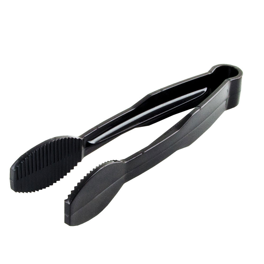 Lugano 6" Black Flat Grip Plastic Tong