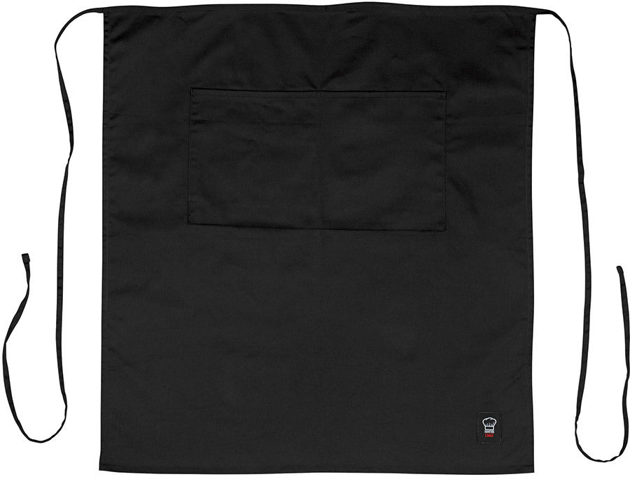 Winco Black 2 Pocket Waist Apron WA-3129BK