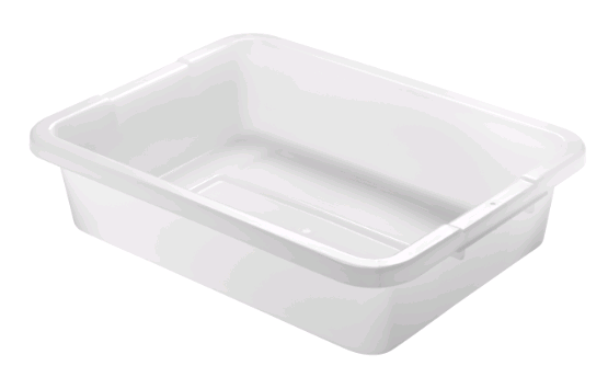 20x15x5 inch White Bus Bin | s.t.o.p. Restaurant Supply