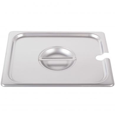 Browne 1/2 Size Notched Stainless Steel Food Pan Cover 575539