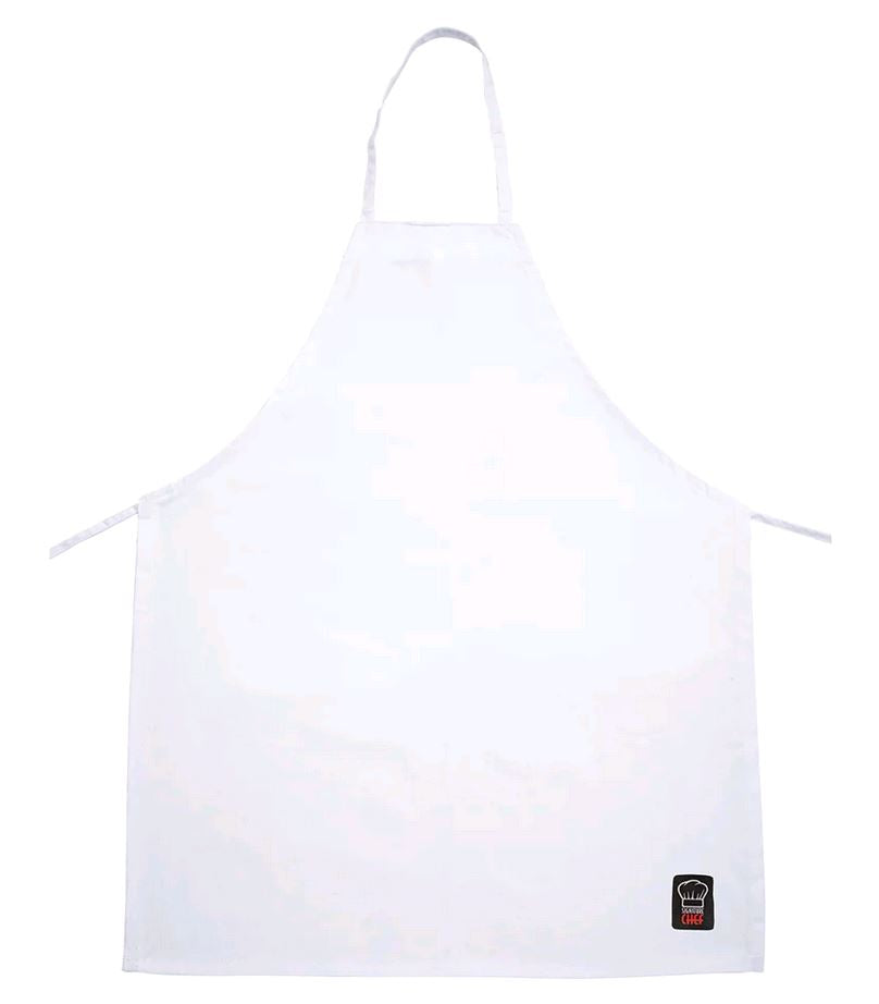 Winco White Bib Apron BA-3226WH