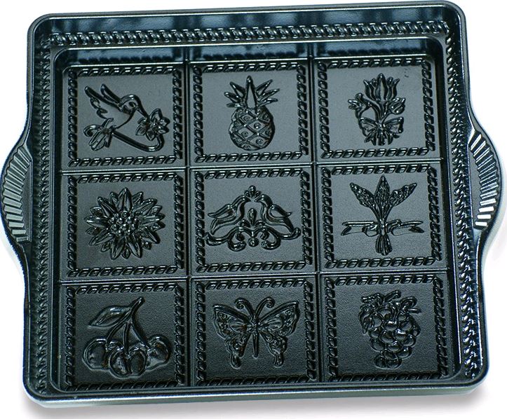 Nordic Ware English Shortbread Pan - Cast Aluminum, Flower & Fruit