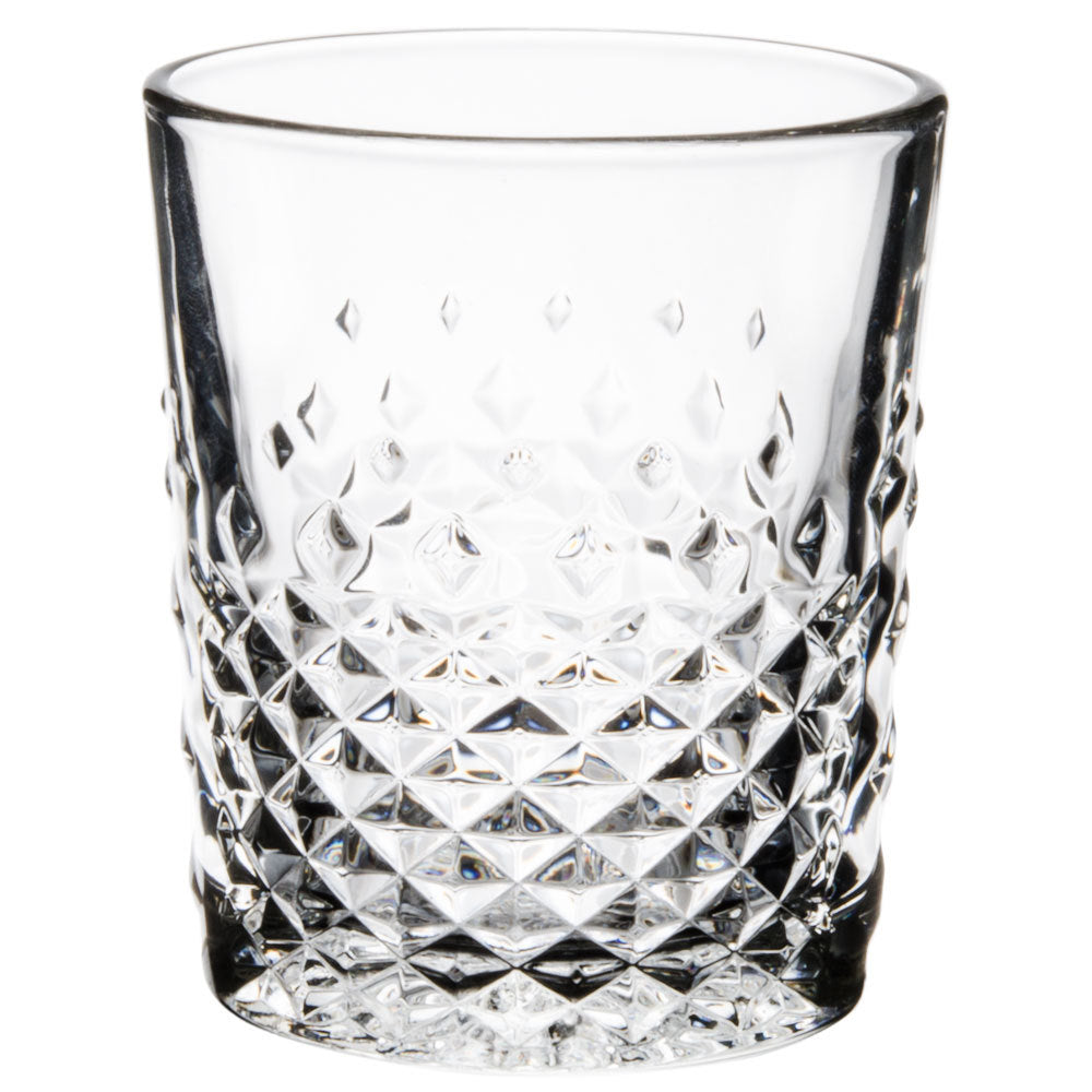 Libbey Carats Rocks Glass empty on white background