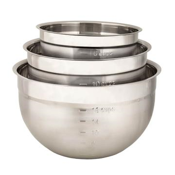 Cuisipro Silver Stainless Steel Mixing Bowl - Set of 3