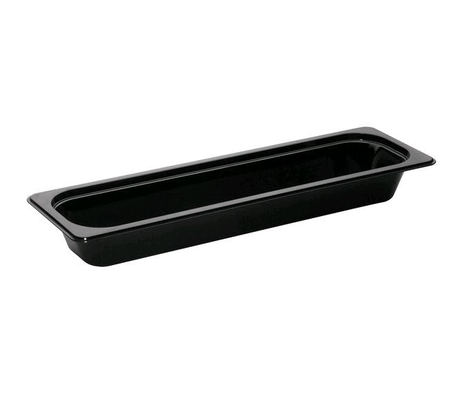 Cambro 22LPHP110 H-Pan 1/2 Size Long Black High Heat Plastic Food Pan - 2 1/2