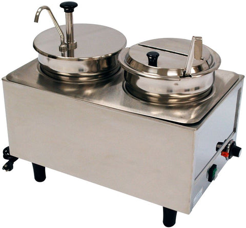 Benchmark Dual 7 Qt. Food Warmer 1 Pump 1 Ladle & Lid 120v 51073P