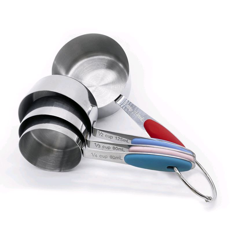 Winco MCP-4P 4 Piece Stainless Steel Measuring Cup Set