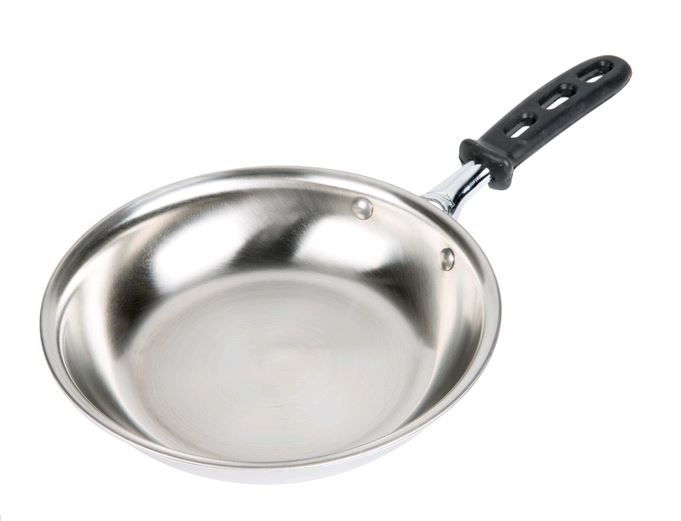 Vollrath Tribute® 8Dia Tri-Ply Stainless Steel Fry Pan with Silicone  Handle - 15 1/8L x 8W x 1 7/8H