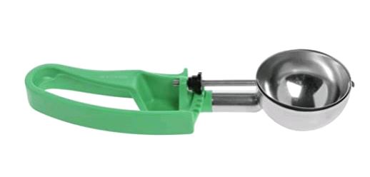 Vollrath 47393 Squeeze Disher, Size 12, 2-7/8 oz. Capacity, Green  on white background