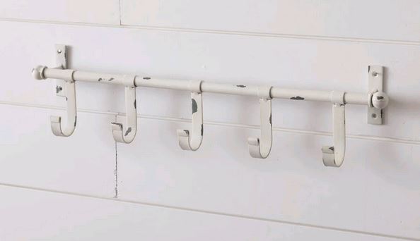 White Distressed Hooks - 5 Hooks on white background